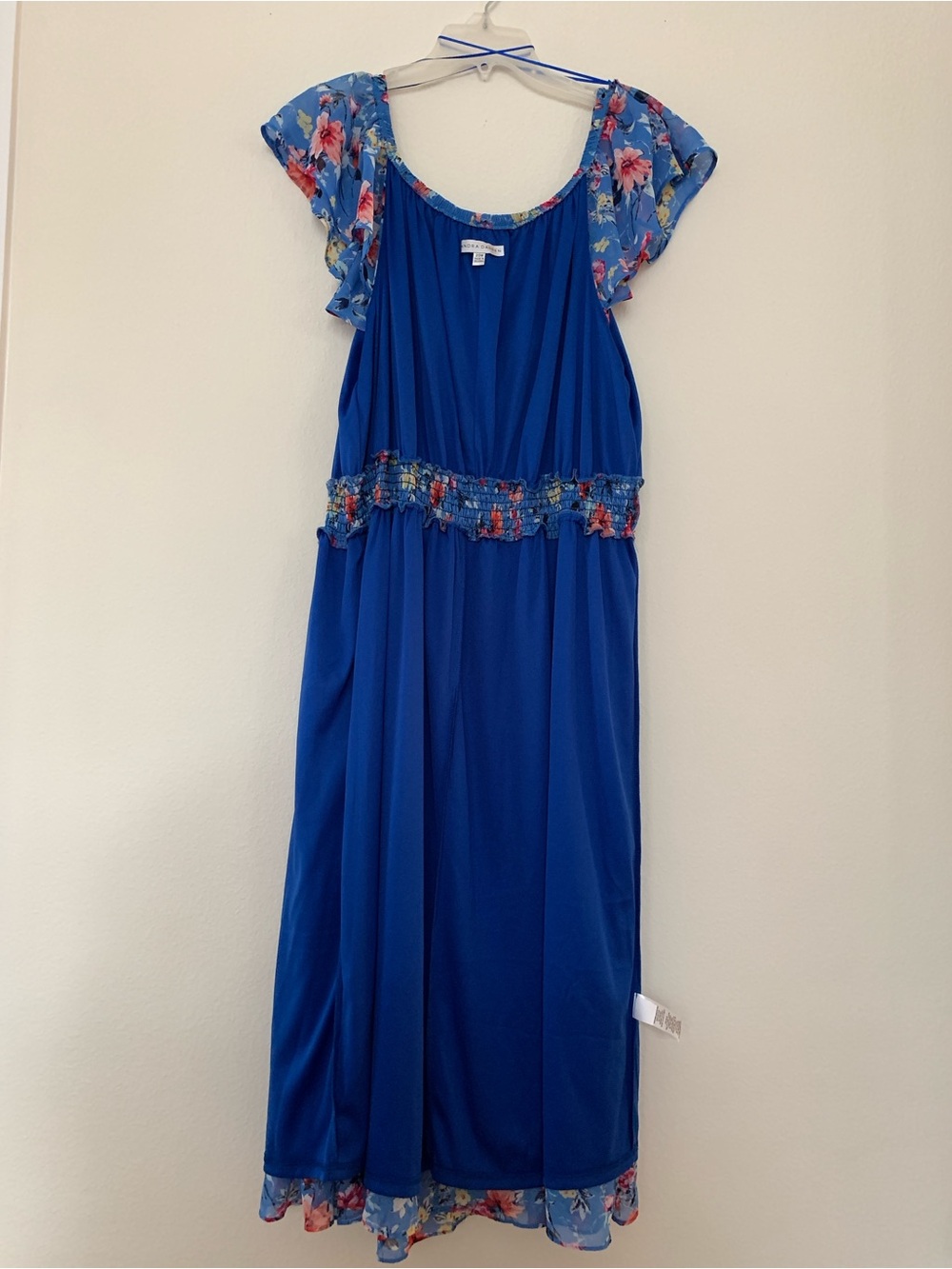 Floral Summer Maxi Dress in Royal Blue (Belk) - Picture 6 of 10